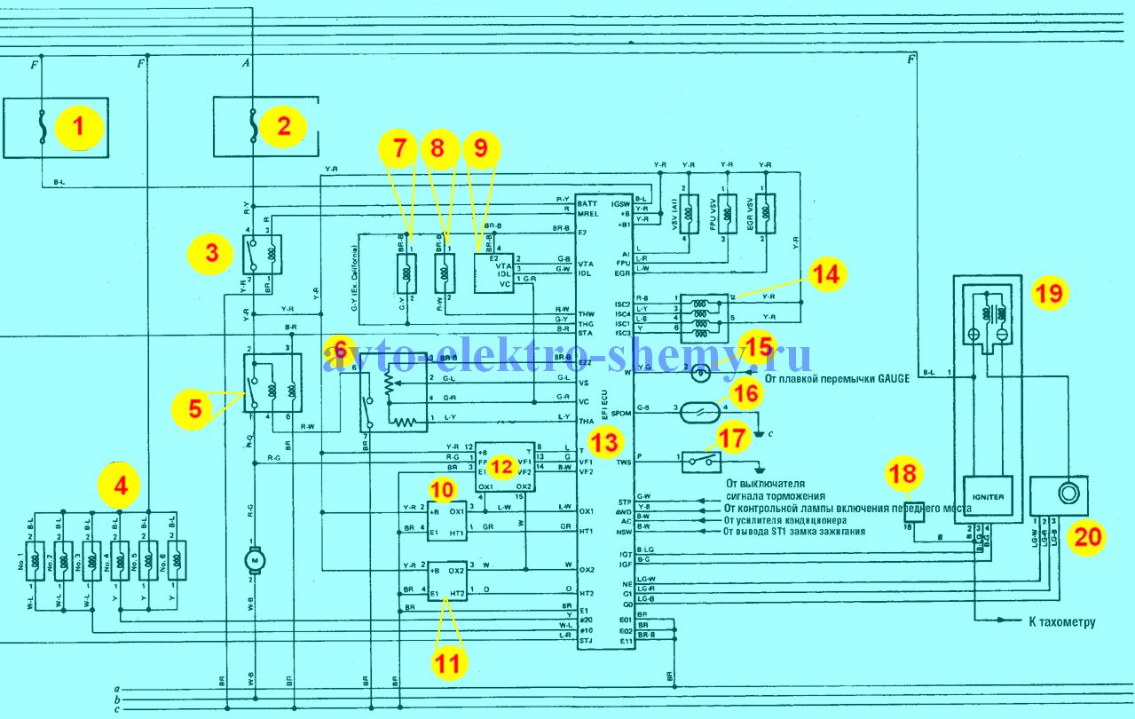  Система управления двигателем и система зажигания ам 1988-90 гг